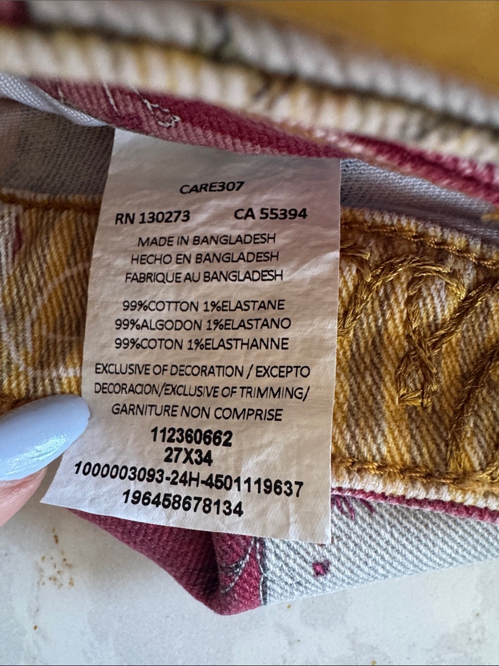 Wrangler Lainey Wilson Patchwork Jeans — Burgundy, Mustard, Olive, Cream - Picture 4 of 8